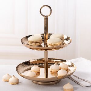 Фруктовница двухъярусная Baroque Gold 21 см