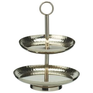 Фруктовница двухъярусная Baroque Silver 21 см