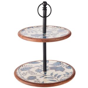 Фруктовница двухярусная White Fiori di Mango 43 см, дерево Koopman фото 1