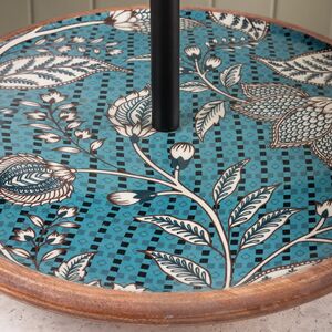 Фруктовница двухярусная Фиори ди Манго 43 см синяя, дерево Koopman (Купман) фото 5