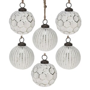Набор стеклянных шаров Roscetti Silver 8 см, 6 шт