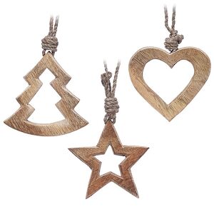 Набор деревянных елочных игрушек Триумф 10 см, 3 шт Koopman фото 1