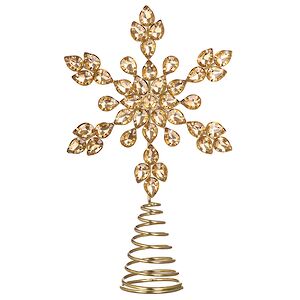 Верхушка на елку Снежинка Вискарди 26 см золотая Koopman фото 1