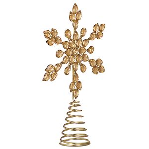 Верхушка на елку Снежинка Вискарди 26 см золотая Koopman фото 3