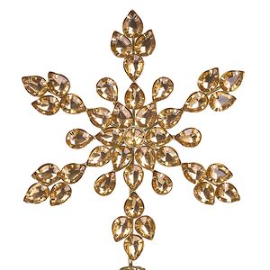 Верхушка на елку Снежинка Вискарди 26 см золотая Koopman фото 2