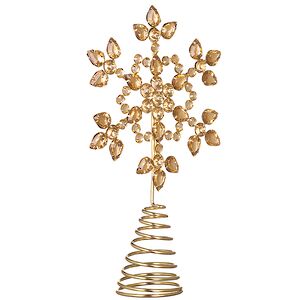 Верхушка на елку Снежинка Арданес 26 см золотая Koopman фото 3