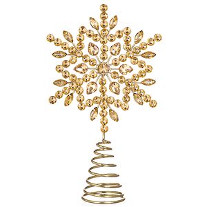 Верхушка на елку Снежинка Джове 26 см золотая Koopman фото 1