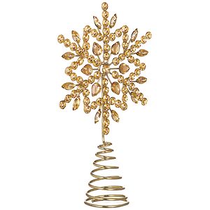 Верхушка на елку Снежинка Джове 26 см золотая Koopman фото 3