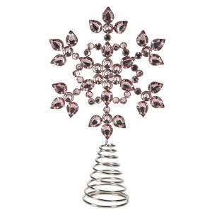 Верхушка на елку Снежинка Арданес 26 см розовая