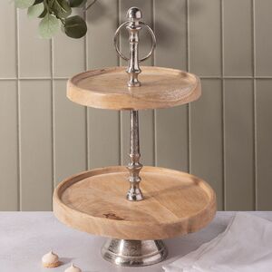 Двухъярусная этажерка для фруктов Lori 36*25, дерево Koopman фото 3