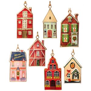 Елочные игрушки Домики - Pont de Molins 10 см, набор 7 шт