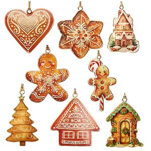 Елочные игрушки Рождественское Печенье - Pont de Molins 10 см, набор 8 шт Koopman фото 1