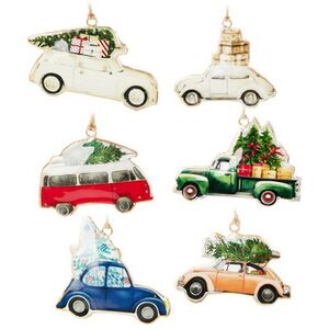 Елочные игрушки Ретро Машинки - Pont de Molins 10 см, набор 8 шт