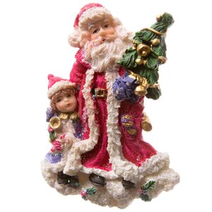 Новогодний магнит Санта с малышом 8 см Koopman фото 1