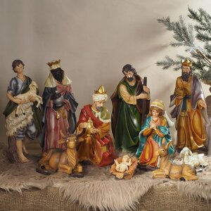 Вертеп с фигурками Миг Рождества 12-40 см, 10 статуэток
