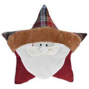 Декоративная подушка-звезда Санта 40 см