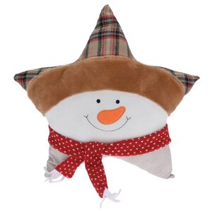 Декоративная подушка-звезда Снеговичок 40 см