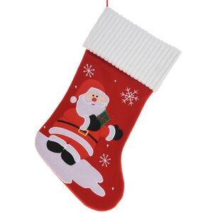 Новогодний носок для подарков Веселый Санта 46 см
