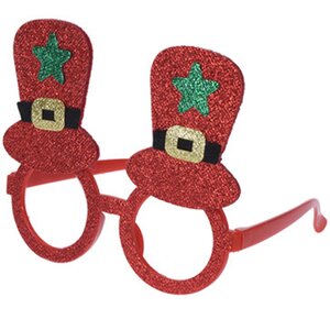 Новогодние очки Стильные Шляпы 16 см красные Koopman фото 1