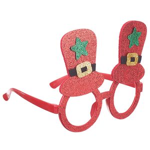 Новогодние очки Стильные Шляпы 16 см красные