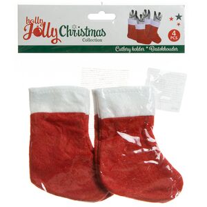 Декорирование столовых приборов Рождественский Носок 14 см, 4 шт Koopman фото 2