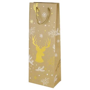 Пакет для бутылки Craft Christmas - Золотой олень 36*13 см