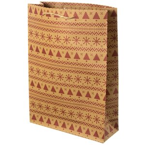 Подарочный пакет Норвежские Орнаменты - Елочки 41*33*10 см