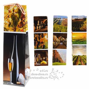 Пакет подарочный для бутылки Итальянские Виноградники 35*10*10 см Koopman фото 2