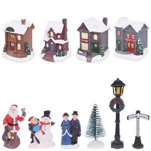 Светящаяся композиция Деревушка ChristmasTown, 14 предметов, на батарейках Koopman фото 1