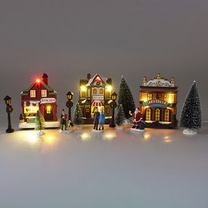 Набор светодиодных фигурок Bodmin - Зимний Пейзаж 26-48 см, 14 фигурок, на батарейках Koopman фото 1