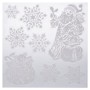 Наклейки для окон с блестками Снежная Магия - Санта с подарками 38*28 см Koopman фото 1