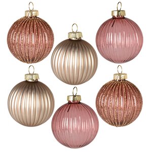 Набор стеклянных шаров  8 см Pink Glance, 6 шт Koopman фото 3