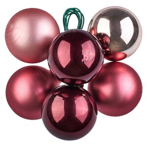 Гроздь стеклянных шаров на проволоке Crimson Sunset 3 см, 6 шт