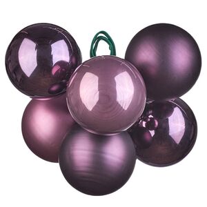Гроздь стеклянных шаров на проволоке Purple Rain 3 см, 6 шт