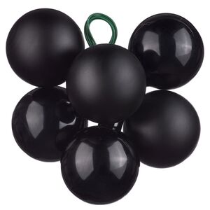 Гроздь стеклянных шаров на проволоке 3 см черный mix, 6 шт
