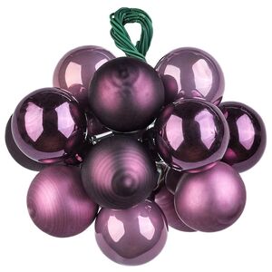 Гроздь стеклянных шаров на проволоке Purple Rain 2 см, 12 шт