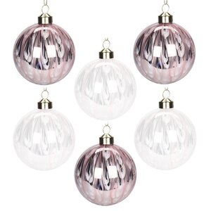 Набор стеклянных шаров Trutti Pennello 8 см розовый, 12 шт