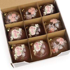 Набор стеклянных елочных шаров Nicolette Fantasy 10 см, 9 шт Koopman фото 5