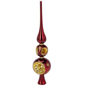 Верхушка на елку Lanberis - Kate 30 см красная, стекло Koopman фото 1