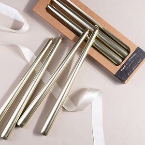 Набор столовых свечей Shannon 30 см золотой металлик, 4 шт