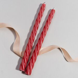 Витые свечи Bella Luce 25 см красные, 2 шт Koopman (Купман) фото 1