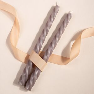 Витые свечи Bella Luce 25 см серые, 2 шт Koopman (Купман) фото 1