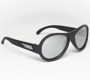 Солнцезащитные очки для подростков Babiators Aces. Спецназ, 6-14 лет, чёрный, зеркальные линзы Babiators фото 1
