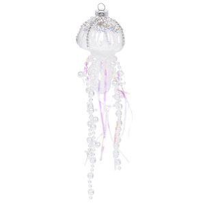 Стеклянная елочная игрушка Jellyfish Dance 21*6 см прозрачная, подвеска Koopman (Купман) фото 1