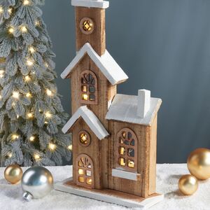 Домик с подсветкой Doppelhaus - Торнтон 41 см, на батарейках Koopman (Купман) фото 6