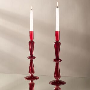 Стеклянный подсвечник Del Vetro - Belluno 30*10 см бургунди Koopman фото 2