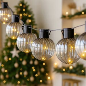 Гирлянда из лампочек Pereira 1.8 м, 10 ламп, теплые белые LED, черный ПВХ, IP44