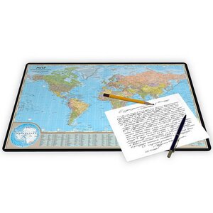 Коврик для письма Политическая карта мира 59*38 см АГТ-Геоцентр фото 1