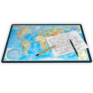 Коврик для письма Физическая карта мира 59*38 см АГТ-Геоцентр фото 1