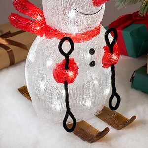 Светодиодная фигура Снеговик Брамс с красным шарфом 31 см, 30 холодных белых LED ламп, IP44 Koopman фото 3